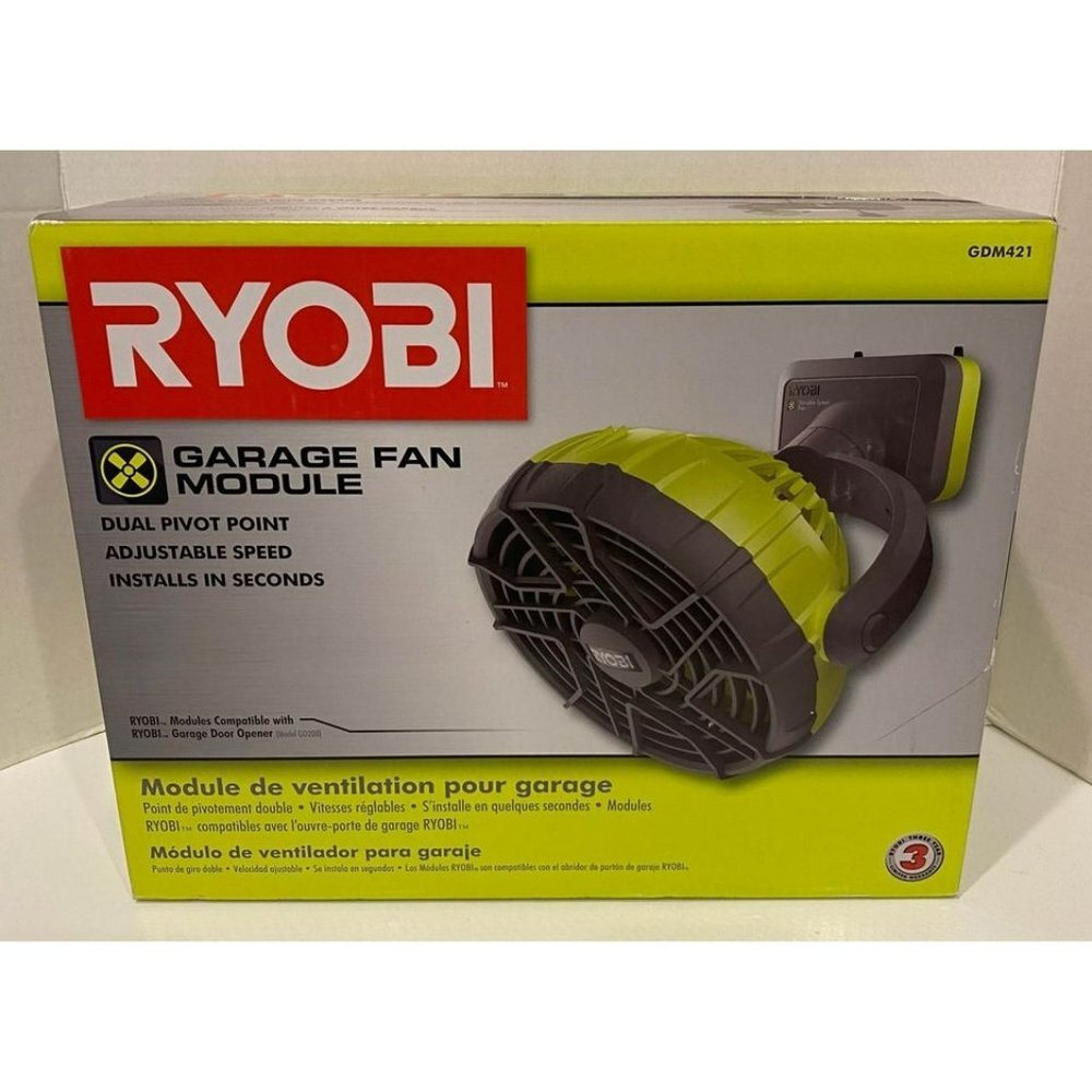 Ryobi Garage Fan Module  GDM421 Dual Pivot Point NEW & Unopened